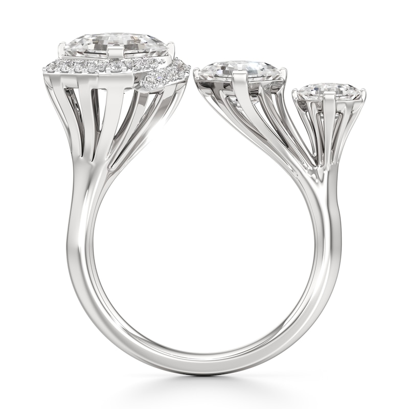 Main Image 2 of J'Lure Square-Emerald Step-Cut Lab-Grown Diamond Engagement Ring 3-5/8 ct tw 18K White Gold