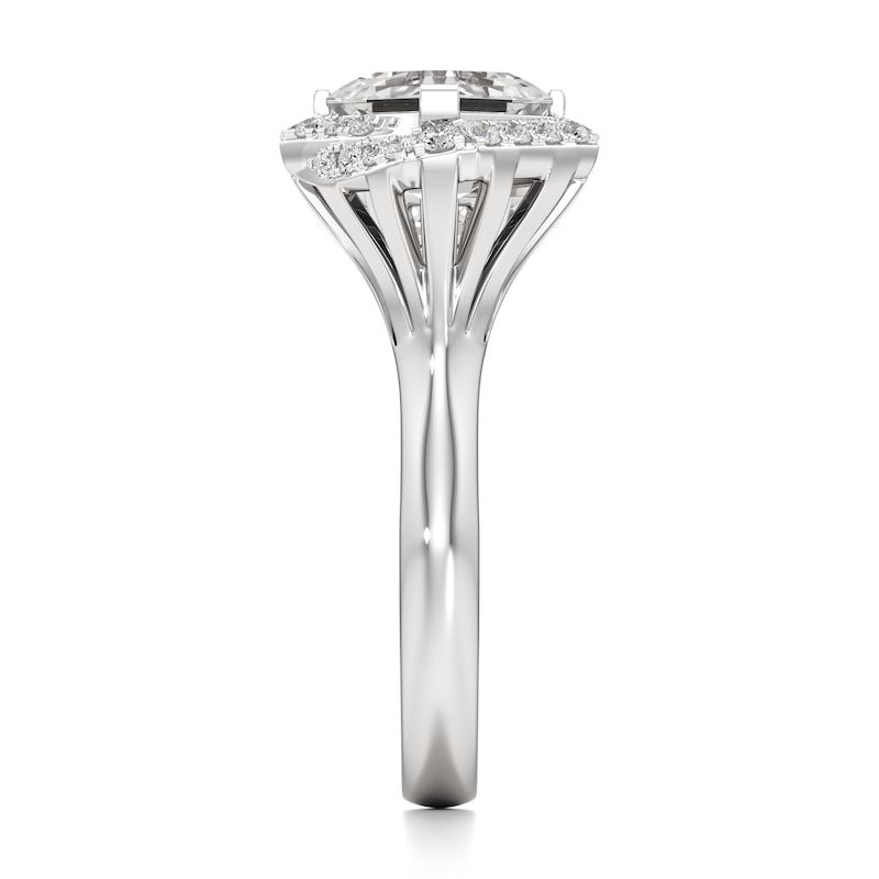 Main Image 3 of J'Lure Square-Emerald Step-Cut Lab-Grown Diamond Engagement Ring 3-5/8 ct tw 18K White Gold