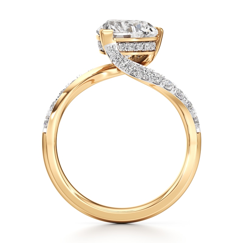 Main Image 2 of J'Lure Heart Brilliant-Cut Lab-Grown Diamond Bypass Engagement Ring 2-3/8 ct tw 18K Yellow Gold