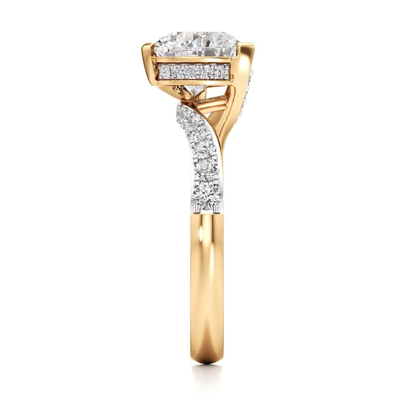 Main Image 3 of J'Lure Heart Brilliant-Cut Lab-Grown Diamond Bypass Engagement Ring 2-3/8 ct tw 18K Yellow Gold
