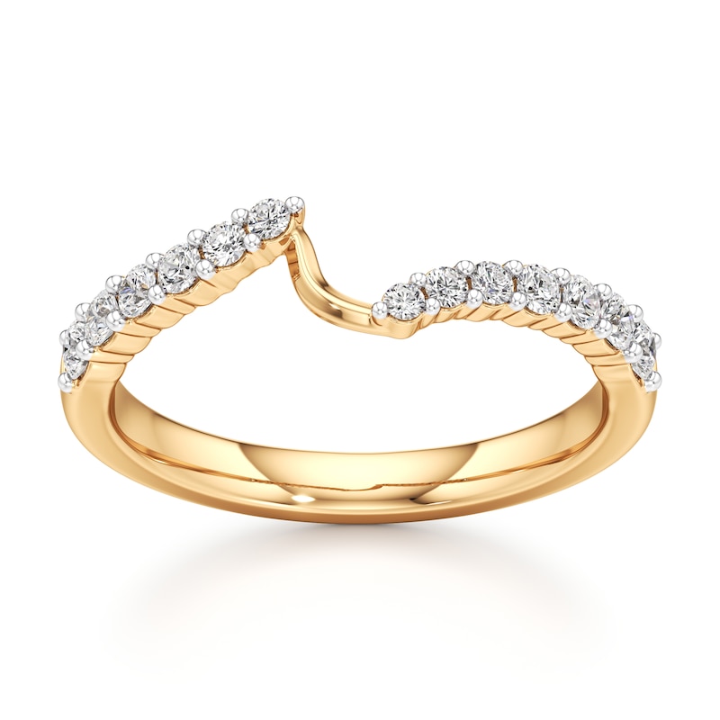 Main Image 1 of J'Lure Lab-Grown Diamond Contour Wedding Band 1/3 ct tw 18K Yellow Gold