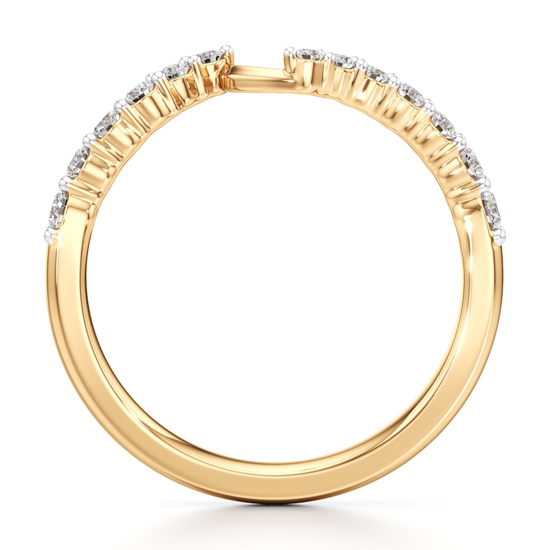 Main Image 2 of J'Lure Lab-Grown Diamond Contour Wedding Band 1/3 ct tw 18K Yellow Gold