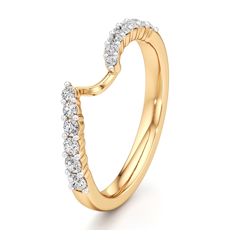 Main Image 4 of J'Lure Lab-Grown Diamond Contour Wedding Band 1/3 ct tw 18K Yellow Gold