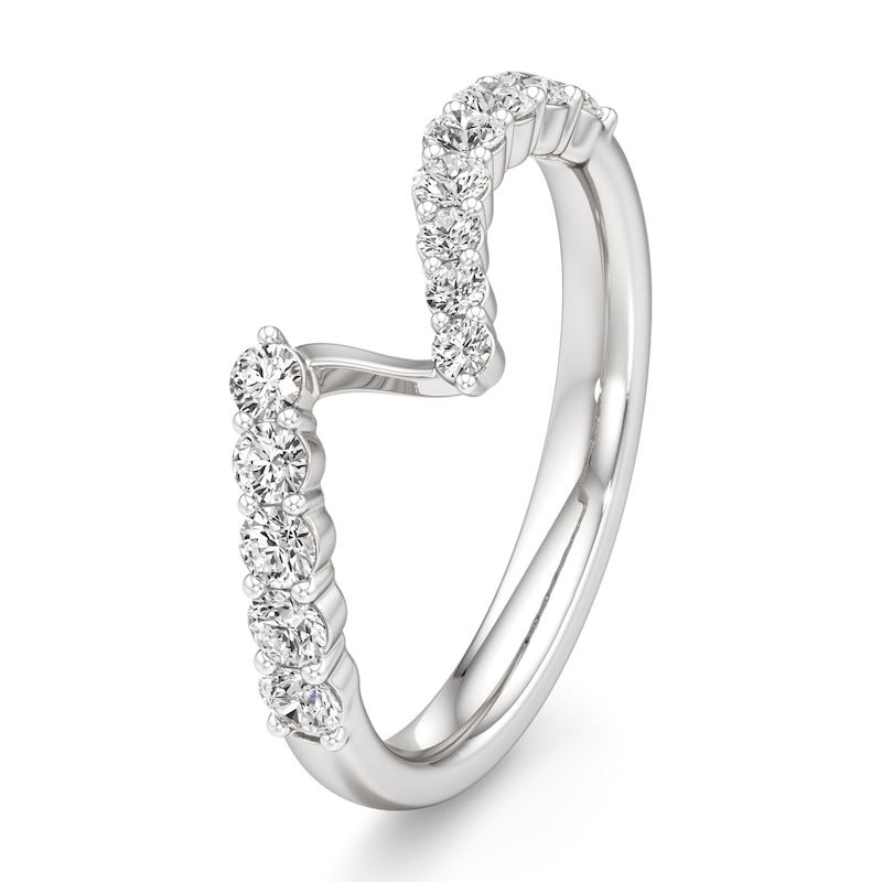 Main Image 4 of J'Lure Lab-Grown Diamond Contour Wedding Band 1/2 ct tw 18K White Gold