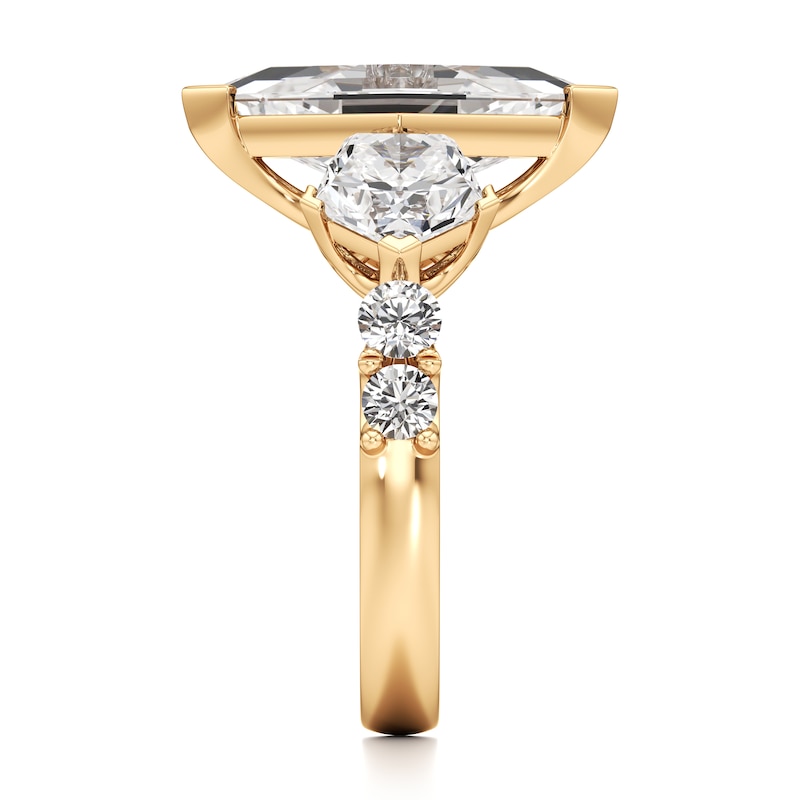 Main Image 3 of J'Lure Lozenge Step-Cut Lab-Grown Diamond Engagement Ring 5-1/3 ct tw 18K Yellow Gold