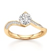Thumbnail Image 1 of J'Lure Octagon Brilliant-Cut Lab-Grown Diamond Bypass Engagement Ring 1 ct tw 18K Yellow Gold