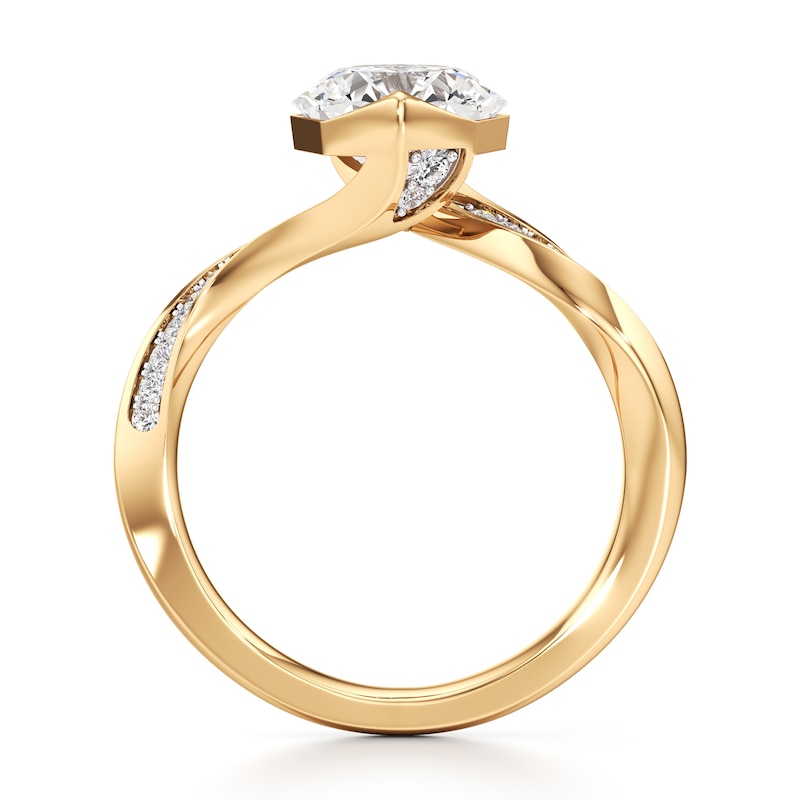Main Image 2 of J'Lure Octagon Brilliant-Cut Lab-Grown Diamond Bypass Engagement Ring 2-1/6 ct tw 18K Yellow Gold