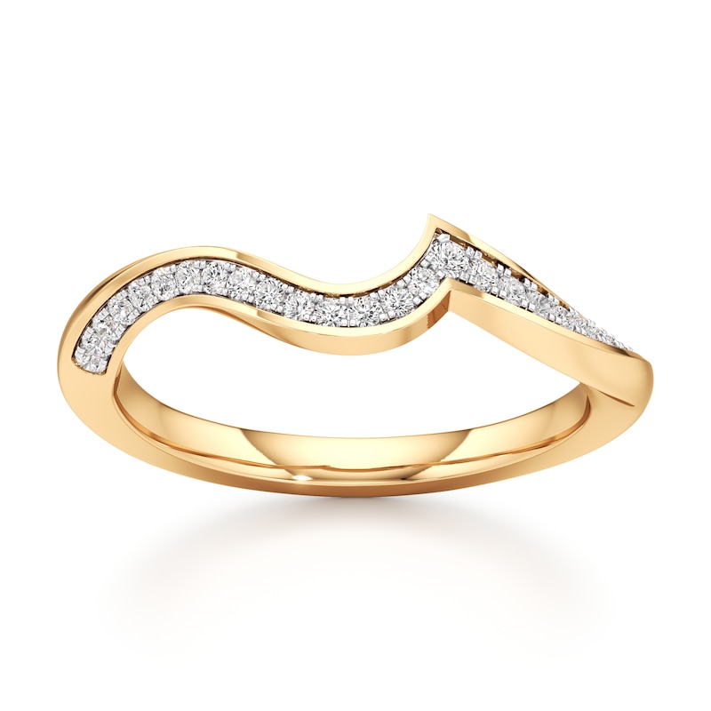 Main Image 1 of J'Lure Lab-Grown Diamond Contour Wedding Band 1/6 ct tw 18K Yellow Gold