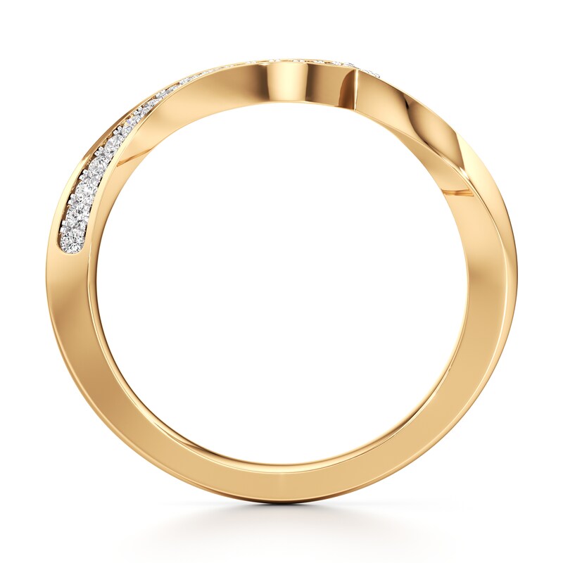 Main Image 2 of J'Lure Lab-Grown Diamond Contour Wedding Band 1/6 ct tw 18K Yellow Gold