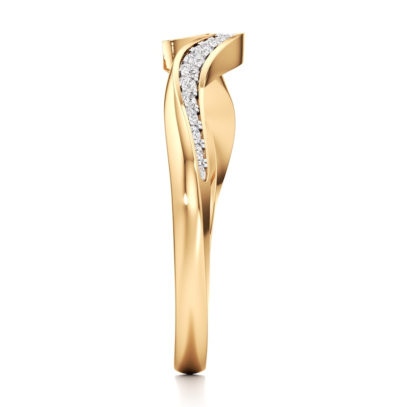 Main Image 3 of J'Lure Lab-Grown Diamond Contour Wedding Band 1/6 ct tw 18K Yellow Gold