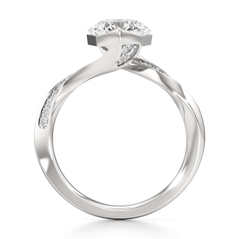 Main Image 2 of J'Lure Octagon Brilliant-Cut Lab-Grown Diamond Bypass Engagement Ring 2-1/6 ct tw 18K White Gold