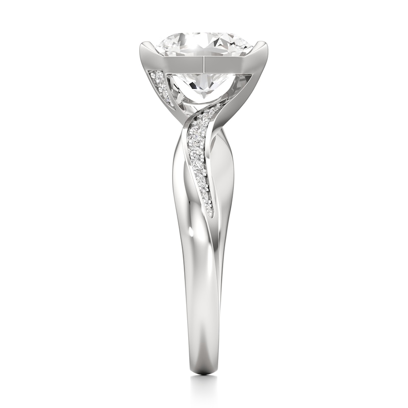 Main Image 3 of J'Lure Octagon Brilliant-Cut Lab-Grown Diamond Bypass Engagement Ring 2-1/6 ct tw 18K White Gold