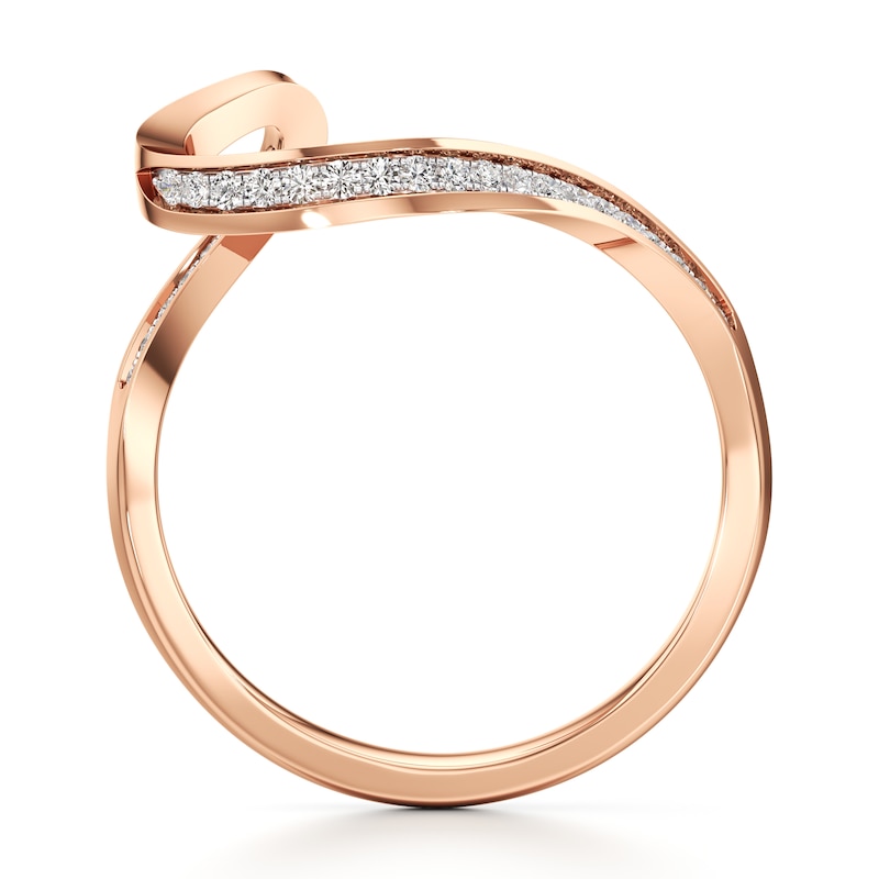 Main Image 2 of J'Lure Lab-Grown Diamond Contour Wedding Band 1/6 ct tw 18K Rose Gold