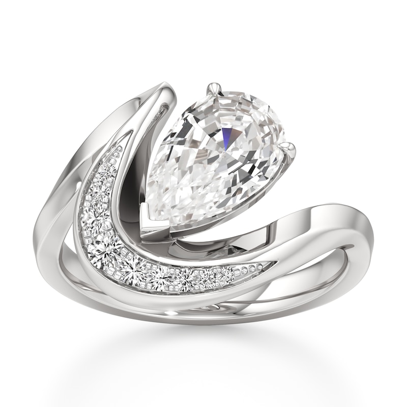 Main Image 1 of J'Lure Pear Step-Cut Lab-Grown Diamond Engagement Ring 2 ct tw 18K White Gold