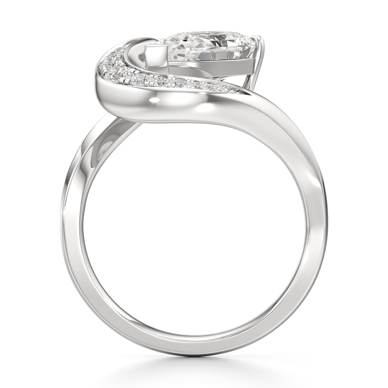 Main Image 2 of J'Lure Pear Step-Cut Lab-Grown Diamond Engagement Ring 2 ct tw 18K White Gold