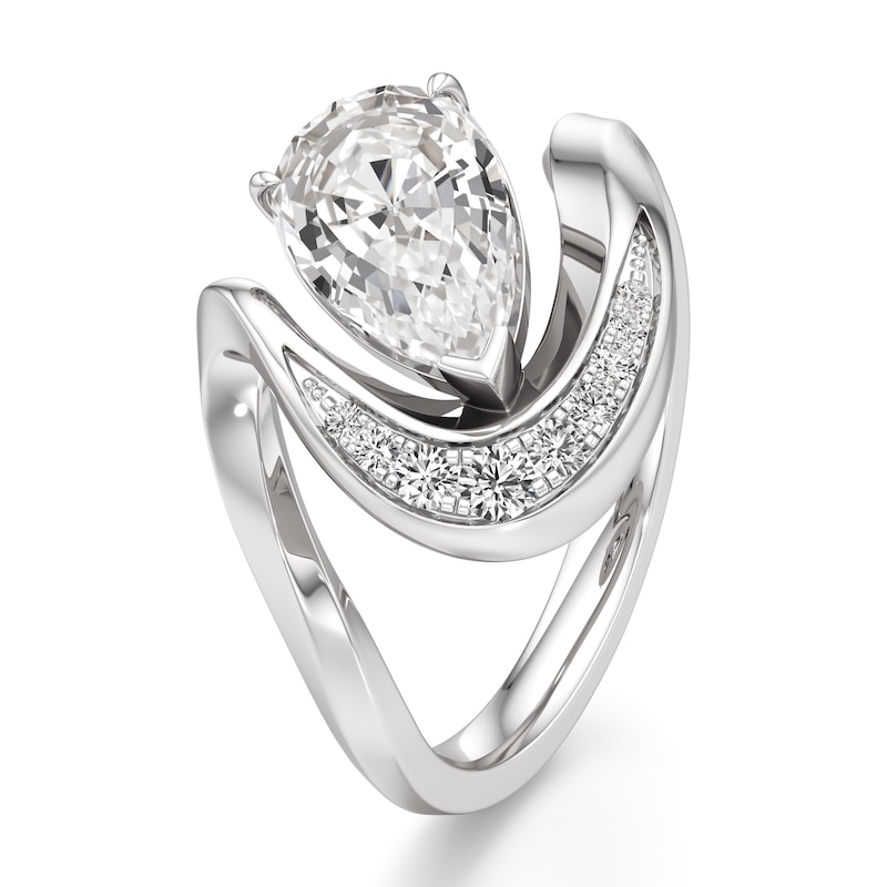 Main Image 4 of J'Lure Pear Step-Cut Lab-Grown Diamond Engagement Ring 2 ct tw 18K White Gold