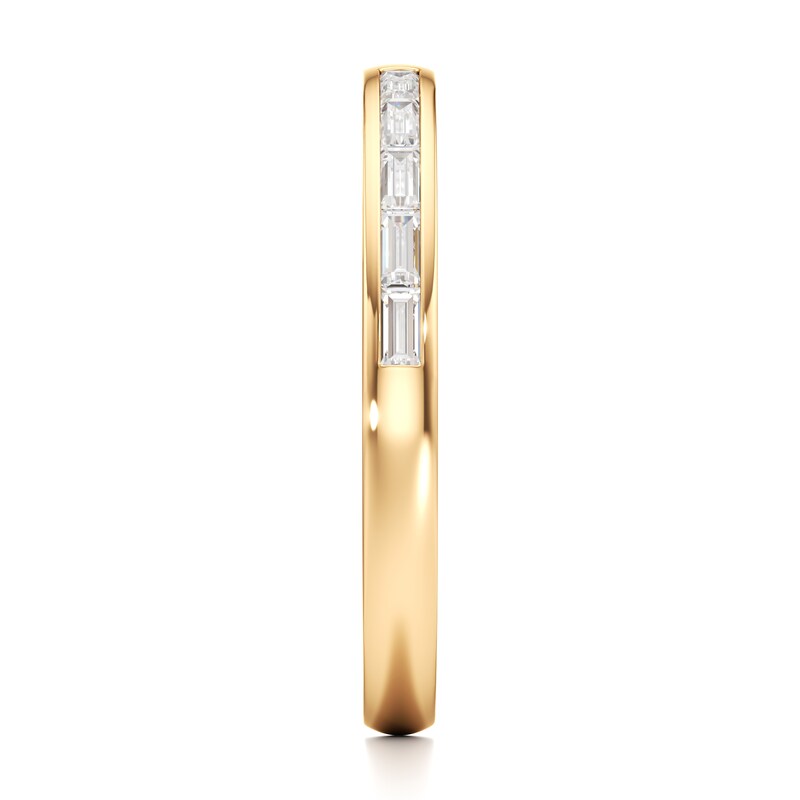Main Image 3 of J'Lure Baguette-Cut Lab-Created Diamond Contour Wedding Band 3/8 ct tw 18K Yellow Gold