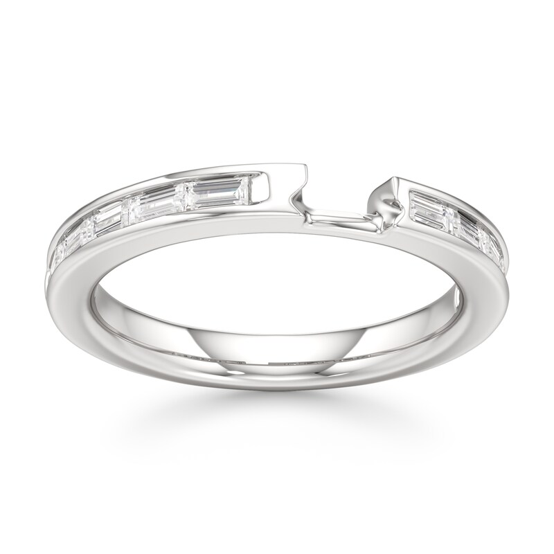 Main Image 1 of J'Lure Baguette-Cut Lab-Grown Diamond Contour Wedding Band 3/8 ct tw 18K White Gold