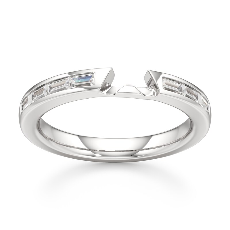 Main Image 1 of J'Lure Baguette-Cut Lab-Grown Diamond Contour Wedding Band 1/3 ct tw 18K White Gold