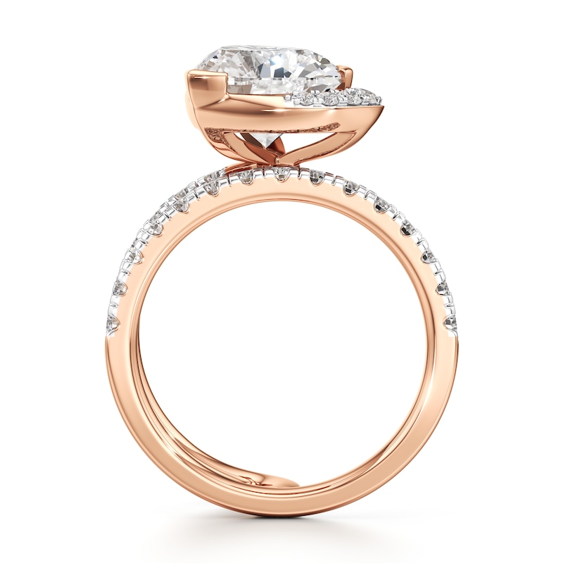 Main Image 2 of J'Lure Heart Brilliant-Cut Lab-Grown Diamond Spiral Engagement Ring 3-7/8 ct tw 18K Rose Gold