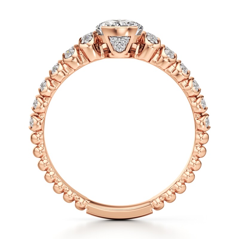 Main Image 2 of J'Lure Pear Step-Cut Lab-Grown Diamond Engagement Ring 1-1/4 ct tw 18K Rose Gold