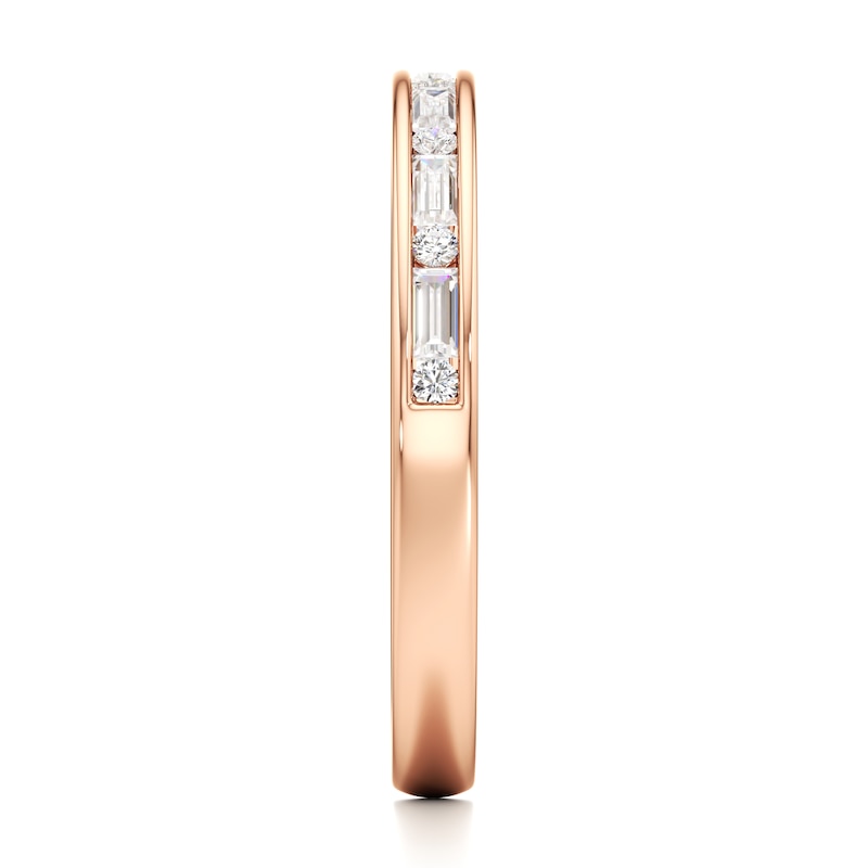 Main Image 3 of J'Lure Baguette & Round-Cut Lab-Grown Diamond Wedding Band 1/3 ct tw 18K Rose Gold