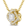 Thumbnail Image 2 of Unspoken Diamond Halo Necklace 1/2 ct tw 14K Yellow Gold 18"