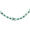 Thumbnail Image 3 of Oval, Pear & Round-Cut Natural Emerald & Diamond Bracelet 1/5 ct tw 14K White Gold 7"