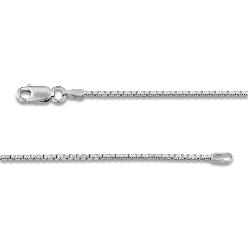 Main Image 2 of Box Chain Necklace 1.3mm Solid Sterling Silver 24"