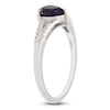 Thumbnail Image 2 of Pear-Shaped Blue Lab-Created Sapphire & White Lab-Created Sapphire Split Shank Ring Sterling Silver