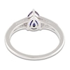 Thumbnail Image 4 of Pear-Shaped Blue Lab-Created Sapphire & White Lab-Created Sapphire Split Shank Ring Sterling Silver