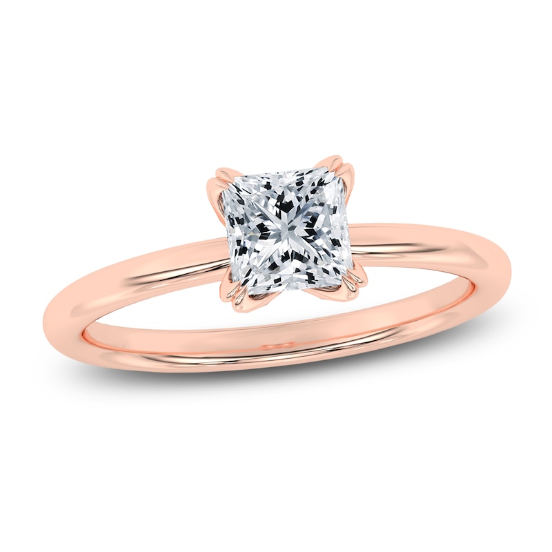 Certified Princess-Cut Diamond Solitaire Engagement Ring 1 ct tw 14K Rose Gold (I1/I