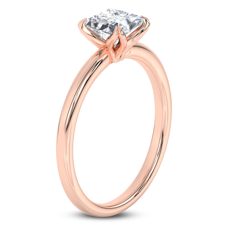 Main Image 2 of Certified Princess-Cut Diamond Solitaire Engagement Ring 1 ct tw 14K Rose Gold (I1/I)