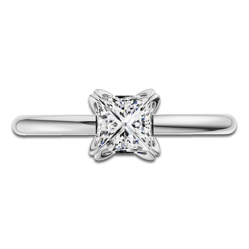 Main Image 3 of Certified Princess-Cut Diamond Solitaire Engagement Ring 1 ct tw Platinum (VS2/F)