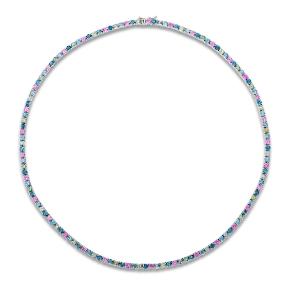 Le Vian Montana Sapphire Ombré & Pink Sapphire Necklace 14K Vanilla Gold 17"