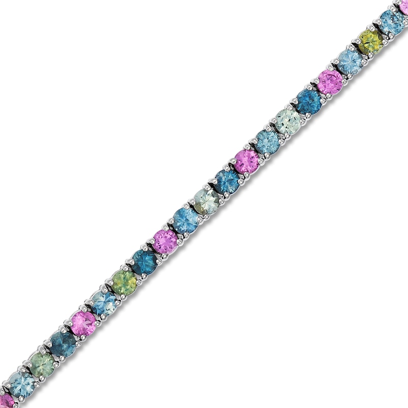 Main Image 2 of Le Vian Natural Montana Sapphire & Pink Sapphire Necklace 14K Vanilla Gold 17"