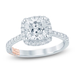 Pnina Tornai Cushion-Cut Lab-Grown Diamond Halo Engagement Ring 2-1/2 ct tw 14K White Gold