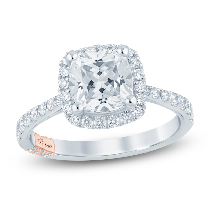 Main Image 1 of Pnina Tornai Cushion-Cut Lab-Grown Diamond Halo Engagement Ring 2-1/2 ct tw 14K White Gold