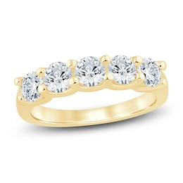 Lab-Grown Diamond Five-Stone Anniversary Ring 1-1/2 ct tw 14K Yellow Gold