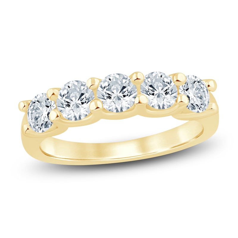 Lab-Grown Diamond Five-Stone Anniversary Ring -/ ct tw 14K Gold