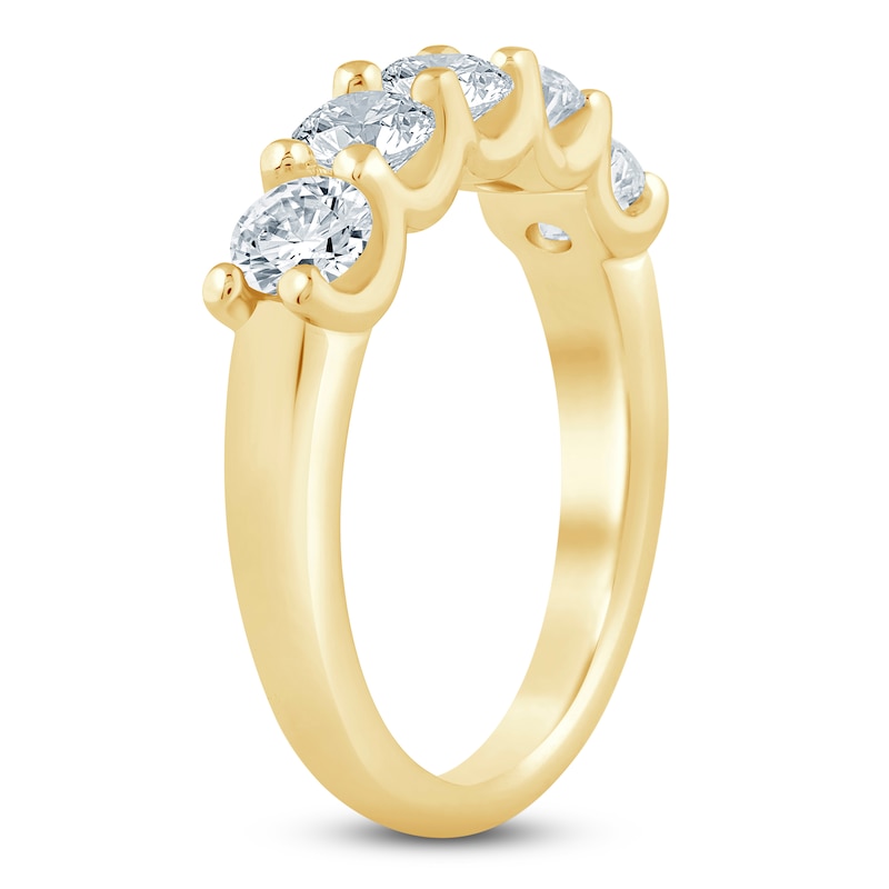 Main Image 2 of Lab-Grown Diamond Five-Stone Anniversary Ring 1-1/2 ct tw 14K Yellow Gold