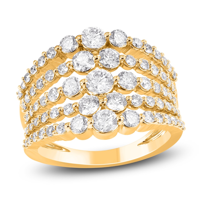 Main Image 1 of Brilliant Moments Diamond Multi-Row Fashion Ring 2 ct tw 14K Yellow Gold