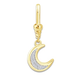 Charm'd by Lulu Frost Diamond Crescent Moon Charm 1/20 ct tw 10K Yellow Gold