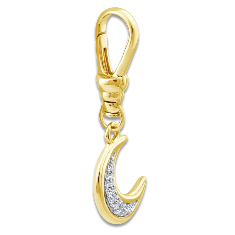 Main Image 2 of Charm'd by Lulu Frost Diamond Crescent Moon Charm 1/20 ct tw 10K Yellow Gold