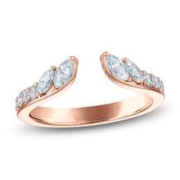 Vera Wang VOW Marquise & Round-Cut Lab-Grown Diamond Open Shank Wedding Band 1/2 ct tw 14K Rose Gold