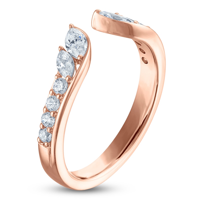 Main Image 2 of Vera Wang VOW Marquise & Round-Cut Lab-Grown Diamond Open Shank Wedding Band 1/2 ct tw 14K Rose Gold