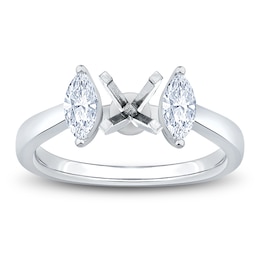 Certified Marquise-Cut Lab-Grown Diamond Engagement Ring Setting 1/2 ct tw Platinum