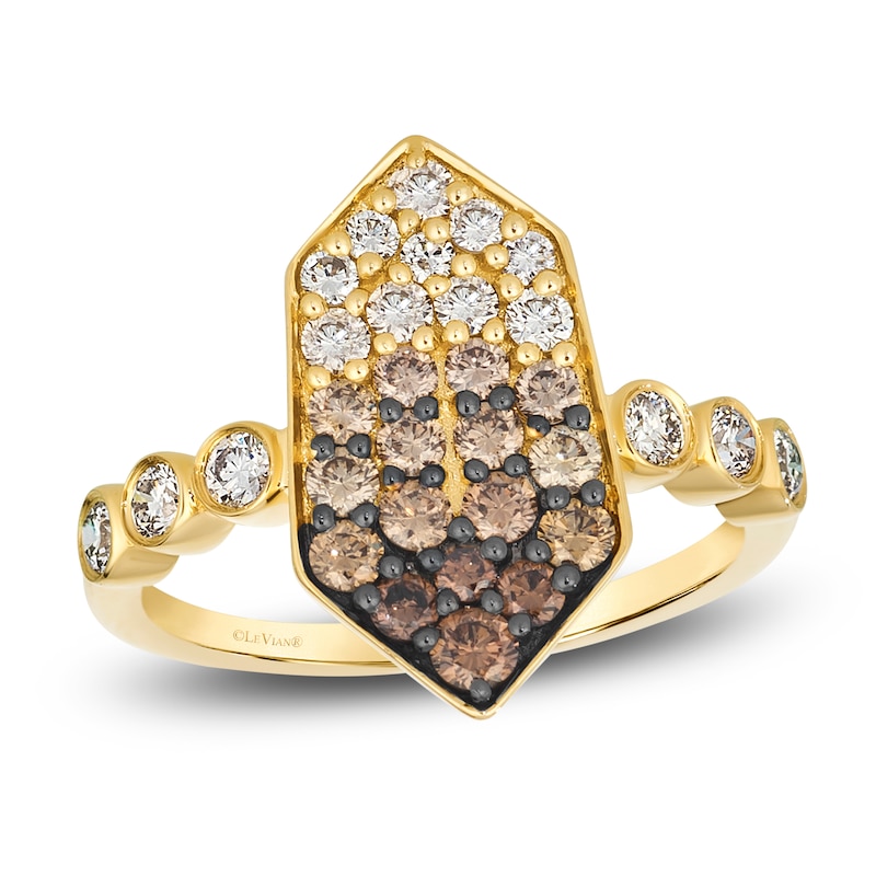 Main Image 1 of Le Vian Chocolate Ombré Diamond Kite Ring 1 ct tw 14K Honey Gold