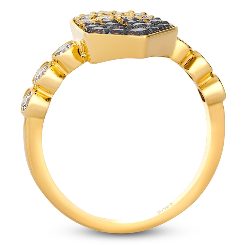 Main Image 2 of Le Vian Chocolate Ombré Diamond Kite Ring 1 ct tw 14K Honey Gold