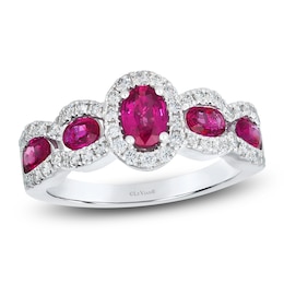 Le Vian Oval-Cut Natural Ruby Ring 3/8 ct tw Diamonds 14K Vanilla Gold